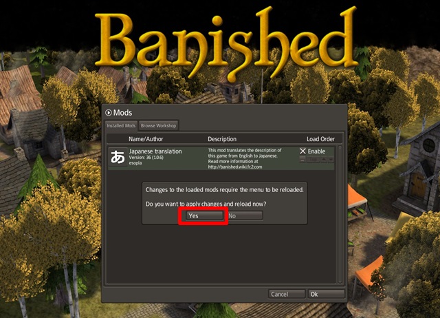 Banished バニッシュド を簡単に日本語化させる手順を紹介