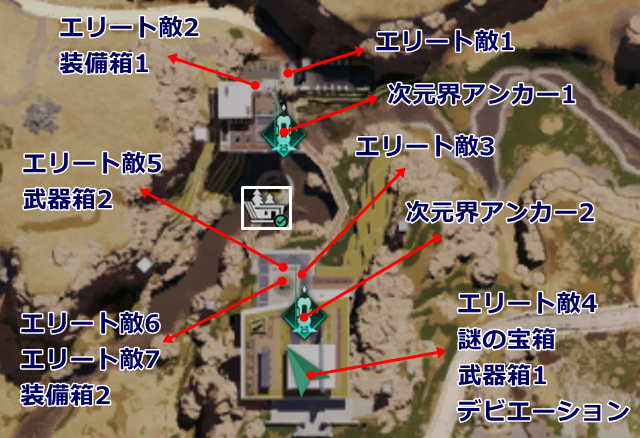 AR研究所にあるクエスト目標の場所一覧