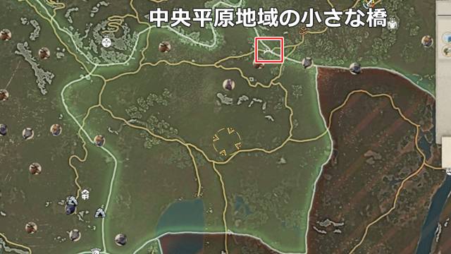 中央平原地域の小さな橋の場所