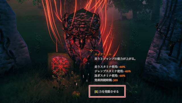 エイクスュルの力を発動させる