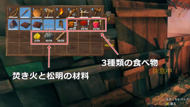 埋葬室の持ち物リスト