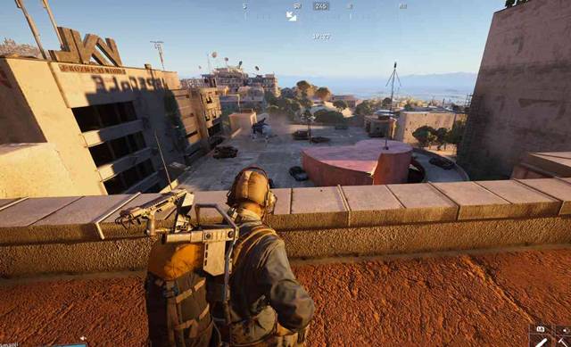 駐車ガレージの屋上