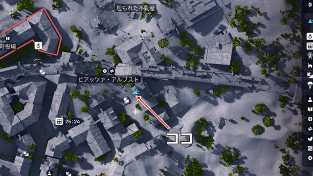 ピアッツァ・アルブストにある薬局の場所