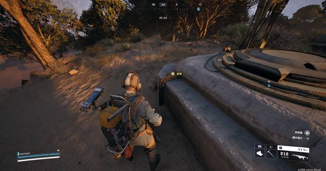 赤い池のハッチを修理