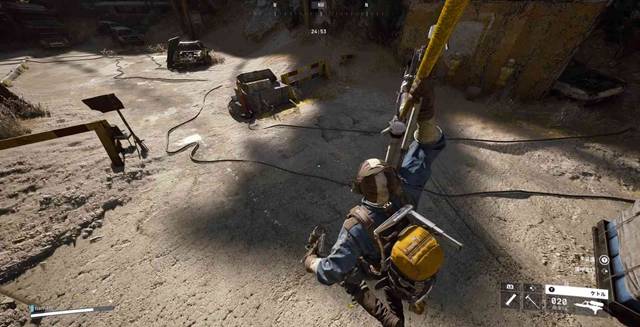 ジップラインで方向転換