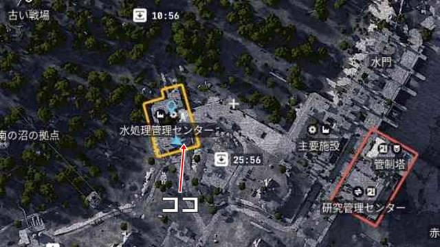 「ダムの監視室の鍵」が必要な扉の場所