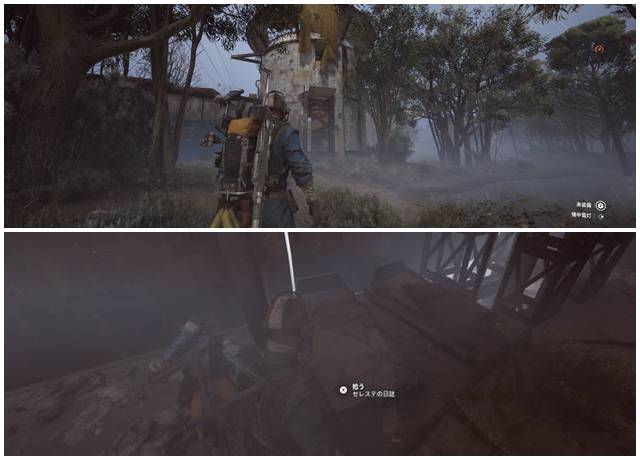 ベッドの上にセレステの日誌