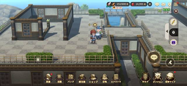 屋上からリッシュのプライベートルームに向かう