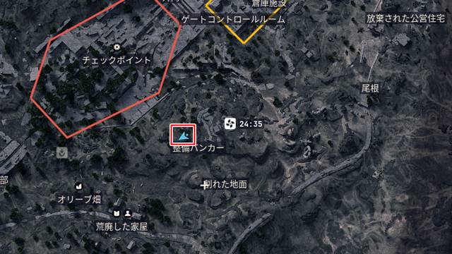 整備バンカーの入口