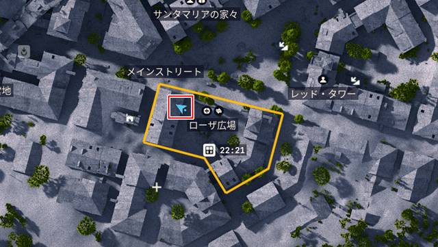 ローサ広場にあるコーヒーショップの場所(マップ)