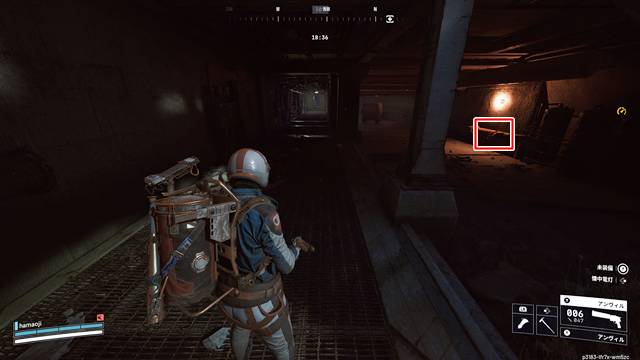 トンネル内にあるバルブの場所