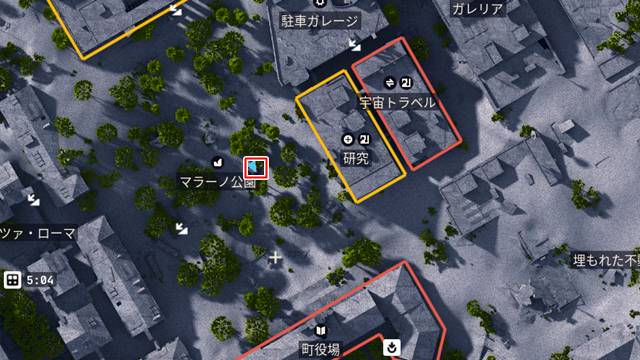 「マラーノ公園」にある売店の場所(マップ)