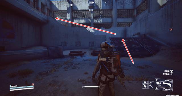 出発棟内の階段