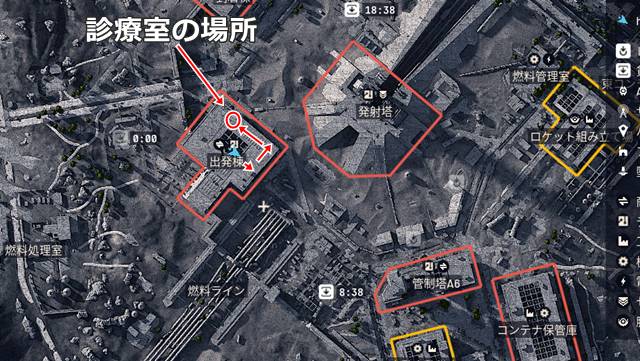 出発棟2階の診療室の場所(マップ)