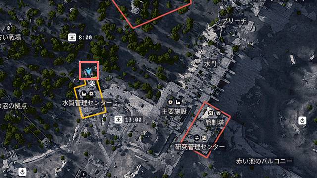 水処理管理センターの浸水吸入口の場所