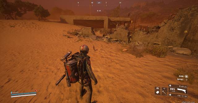 コンクリートの壁が倒壊した場所