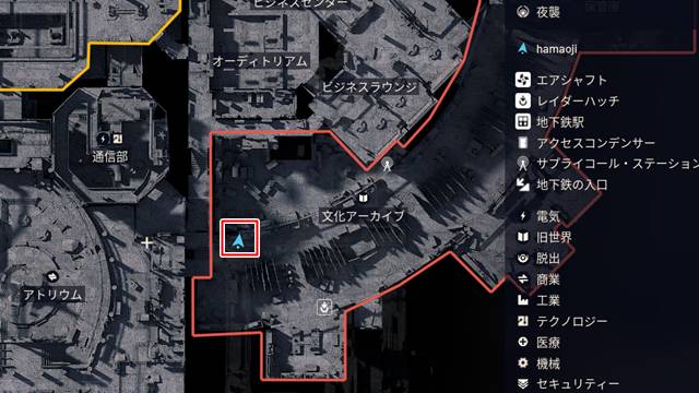 デッドラインの設計図を見つけた場所：1枚目(マップ)