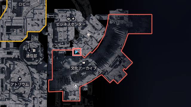 デッドラインの設計図を見つけた場所：2枚目(マップ)