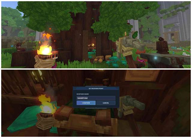 忘れられた寺院にあるベッドをリスポーン地点に登録できる