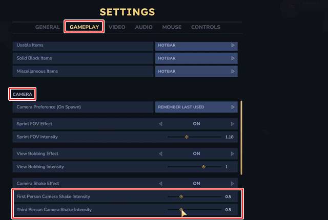 Hytaleの画面酔いを防ぐ設定方法
