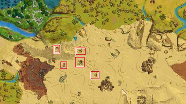 マップ内の円形の開口部が洞窟の入口