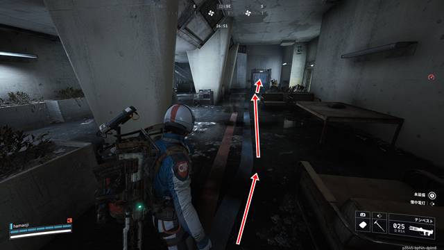 青い線に沿って進んでいく