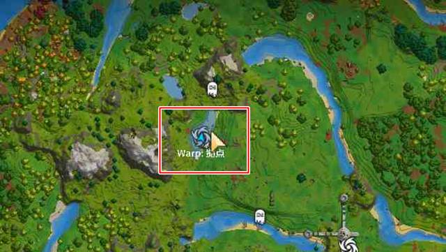 マップにテレポーターを設置した場所が表示される