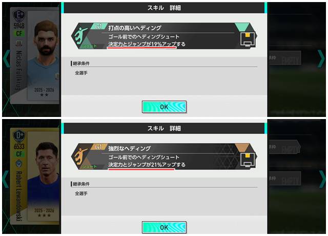 強烈なヘディング