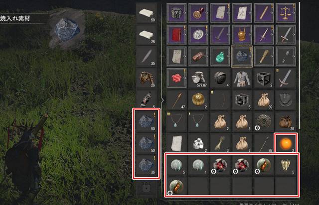 根の果ての遺跡で入手できたアイテム類