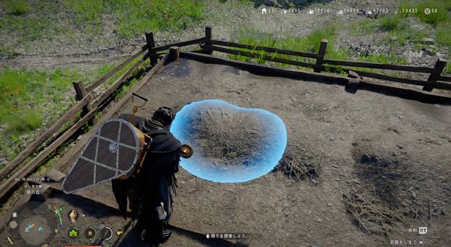 噴霧器で水を撒く