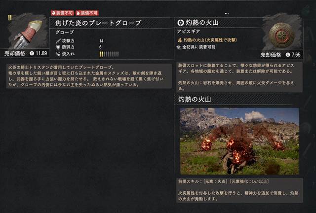 焦げた炎のプレートグローブ