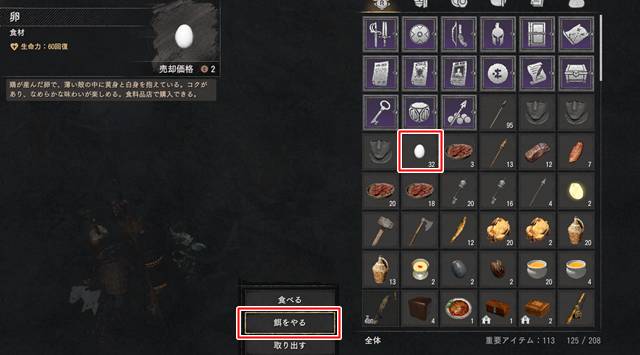 白キツネに餌を与える