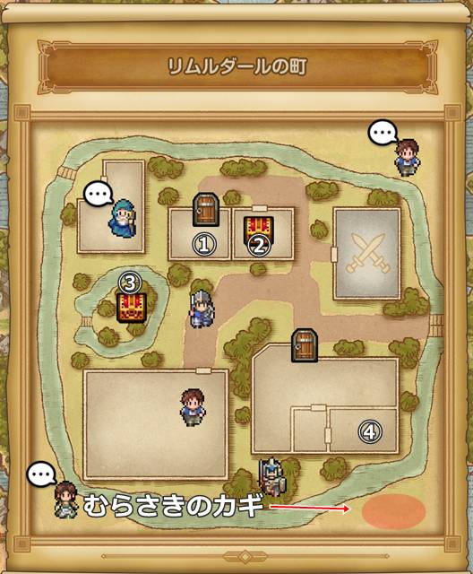 リムルダールの町にあるむらさきのカギの場所