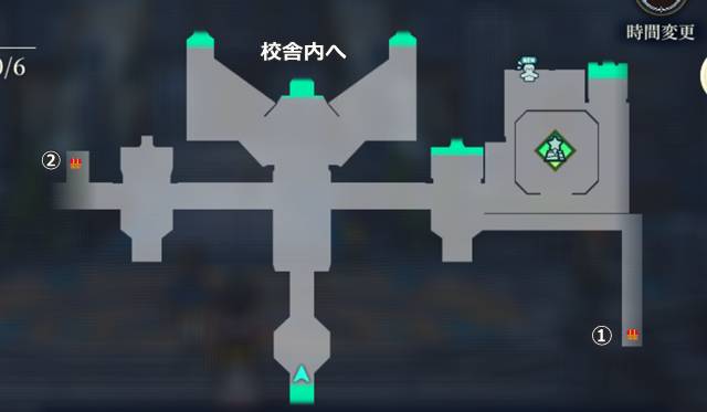 ロヴェレ学園の敷地内の宝箱の場所(マップ)
